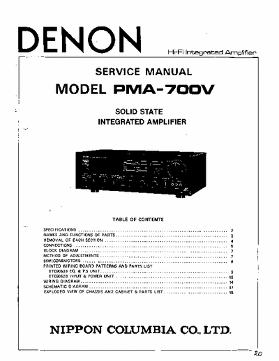 Denon pma700v service manual